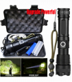 One Set USB Rechargeable LED Flashlight 5-Mode Outdoor Camping Hiking Flashlight W/Box