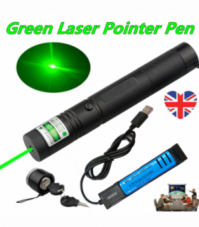 Rechargeable 532nm Visible Beam Light Laser Green Laser Pointer Pen +Battery+USB Charger Set
