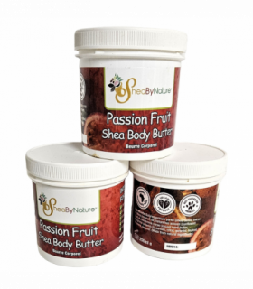 3 Pots of Sheabynature Passion Fruit Body butter Shea body butter - Intesive moisturiser for very dry skin.250g bigger tub