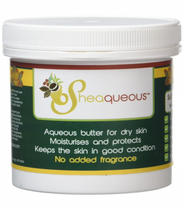 3 Pots of Sheaqueous Aqueous Cream with Shea Butter, Almond Oil, cocoa butter, vitamin E. A natural aqueous cream for very dry skin, for Sensitive Skin, Children, Eczema prone skin , Use in Pregnancy for expanding tummy NO ADDED FRAGRANCE