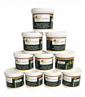 10  Pots of Sheaqueous Aqueous Cream with Organic Shea Butter, Almond Oil, cocoa butter, vitamin E. A natural aqueous cream for very dry skin, for Sensitive Skin, Children, Eczema prone skin , Use in Pregnancy for expanding tummy NO ADDED FRAGRANCE