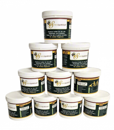10  Pots of Sheaqueous Aqueous Cream with Organic Shea Butter, Almond Oil, cocoa butter, vitamin E. A natural aqueous cream for very dry skin, for Sensitive Skin, Children, Eczema prone skin , Use in Pregnancy for expanding tummy NO ADDED FRAGRANCE