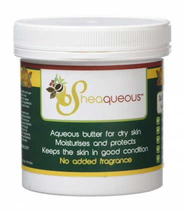 6 Pots of Sheaqueous Aqueous Cream with Organic Shea Butter, Almond Oil, cocoa butter, vitamin E. A natural aqueous cream for very dry skin, for Sensitive Skin, Children, Eczema prone skin , Use in Pregnancy for expanding tummy NO ADDED FRAGRANCE