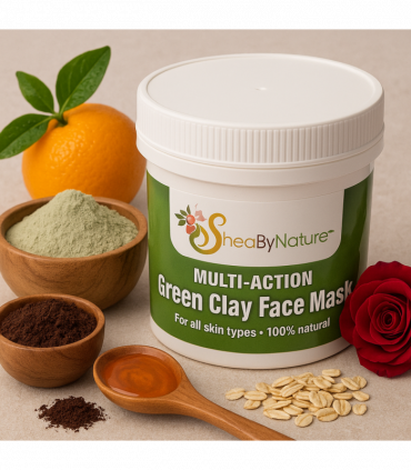 Multi-action Anti-Ageing French Green Clay Face Mask for Brightening, Revitalizing, Deep Cleanse, Detoxifying, Lifting and Exfoliating 200ml