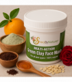 Multi-action Anti-Ageing French Green Clay Face Mask for Brightening, Revitalizing, Deep Cleanse, Detoxifying, Lifting and Exfoliating 200ml