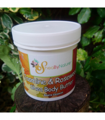 Sheabynature's Jasmine & Rosewood Body Butter with Organic Unrefined Fairly-traded Shea Butter, Cocoa butter and Vitamin E 250g e