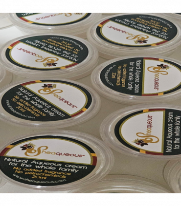 20ml Sheaqueous Body Lotion  with Organic Shea Butter, Almond Oil, cocoa butter, vitamin E. A natural aqueous butter for very dry skin, No added  Fragrance, for Sensitive Skin, Babies, Children, Eczema prone skin