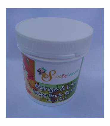 Mango and Lime Shea Butter Body Butter with Organic Unrefined, Fairly Traded Shea Butter and Mango Seed Butter. Intense Hydration for Dry Skin (250g)