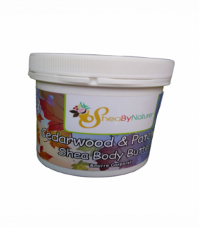 Sheabynature Cedarwood & Patchouli Shea Butter Body Butter with Coconut Oil and Cocoa Butter , Natural Skincare Product for Dry Skin 250g