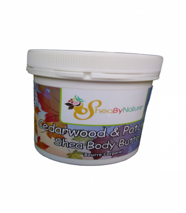 Sheabynature Cedarwood & Patchouli Shea Butter Body Butter with Coconut Oil and Cocoa Butter , Natural Skincare Product for Dry Skin 250g