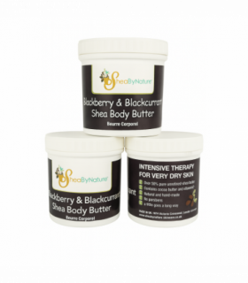 SheaByNature Blackberry & Black Currant Shea Body Butter – 250g.  It smells so delicious.250g  x 3 pots
