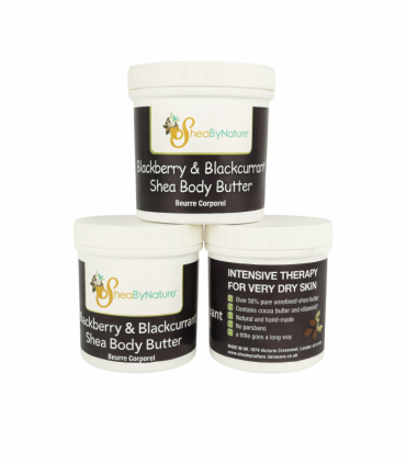 SheaByNature Blackberry & Black Currant Shea Body Butter – 250g.  It smells so delicious.250g  x 3 pots