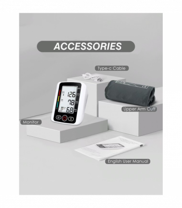 Digital Blood Pressure Monitor Automatic Arm Pulse Meter Voice Talking BP Machine