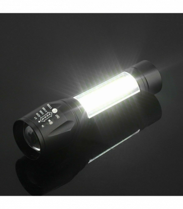 2Pcs Mini Zoomable LED Flashlight USB RechargeableCamping Hiking Flashlight Work light