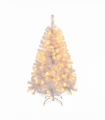 4 FT Pre-lit Artificial Christmas Tree, Hinged Xmas Pine Tree with 346 Branch Tips, 140 Lights and Remote Control for Holiday Party Office Home, White