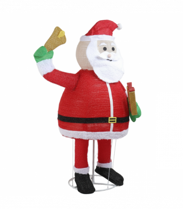 1.8M Lighted Santa Claus Holding Bell Christmas Yard Decorations, Pre-lit Pull Up Santa with 200 Warm White LEDs, for Xmas Outdoor Holiday Indoor Decor Lighted Holiday Displays