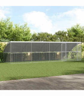 vidaXL Chicken Cage Silver 800 x 200 x 198.5 cm Galvanised Steel