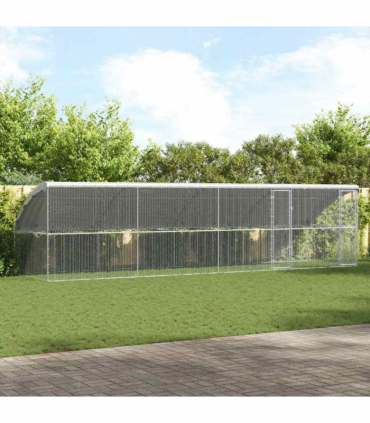 vidaXL Chicken Cage Silver 800 x 200 x 198.5 cm Galvanised Steel