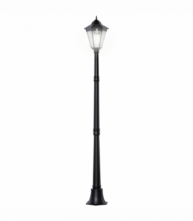 1.9M Garden Lamp Post Light, IP44 Outdoor LED Solar Powered Black