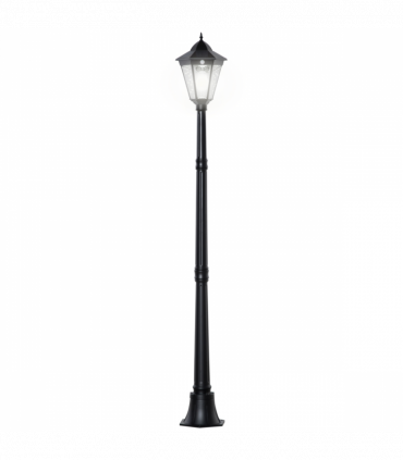 1.9M Garden Lamp Post Light, IP44 Outdoor LED Solar Powered Black