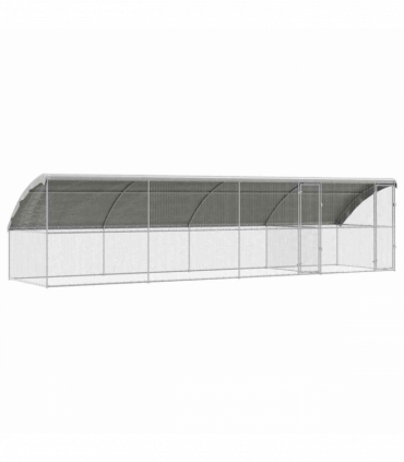 vidaXL Chicken Cage Silver 800 x 200 x 198.5 cm Galvanised Steel