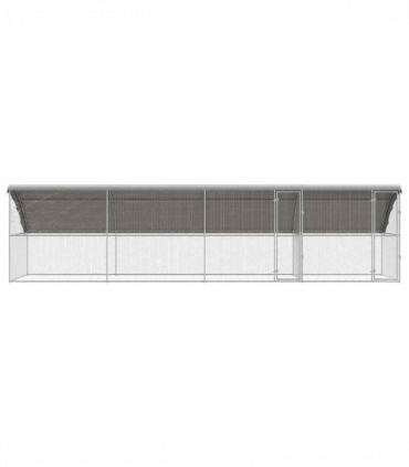 vidaXL Chicken Cage Silver 800 x 200 x 198.5 cm Galvanised Steel