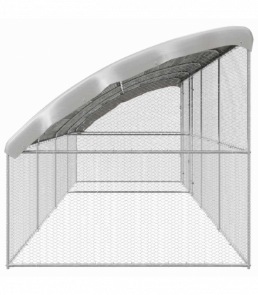 vidaXL Chicken Cage Silver 800 x 200 x 198.5 cm Galvanised Steel