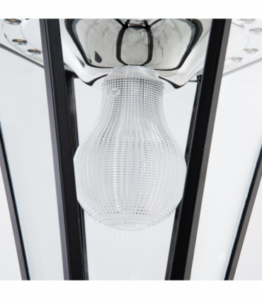 1.9M Garden Lamp Post Light, IP44 Outdoor LED Solar Powered Black