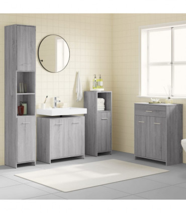 4 Piece Bathroom Furniture Set Grey Sonoma Engineered Wood
