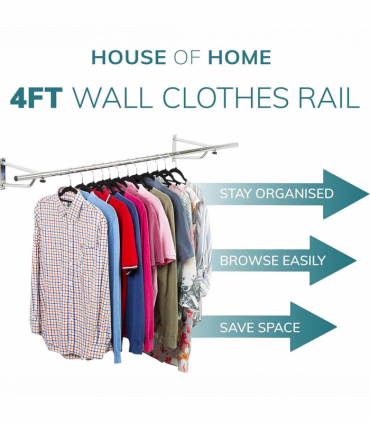 4ft Garment Rail In Black Powder Coating