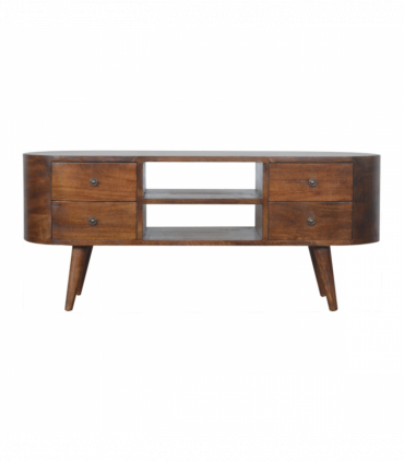 Artisan Furniture Solid Wood Chestnut Rounded Entertainment Unit