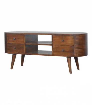 Artisan Furniture Solid Wood Chestnut Rounded Entertainment Unit