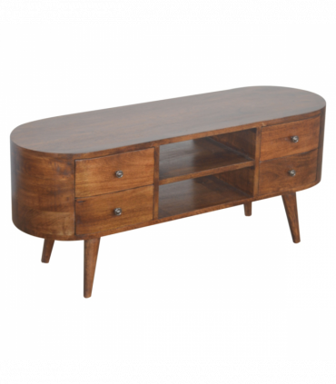 Artisan Furniture Solid Wood Chestnut Rounded Entertainment Unit