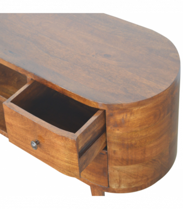 Artisan Furniture Solid Wood Chestnut Rounded Entertainment Unit