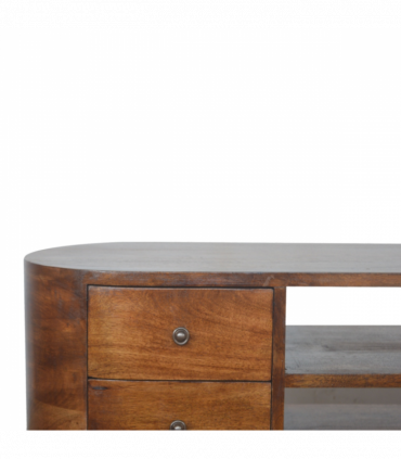 Artisan Furniture Solid Wood Chestnut Rounded Entertainment Unit