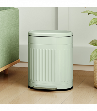 HOMCOM 20L Pedal Bin, Metal Kitchen Bin with Soft-close Lid, Light Green