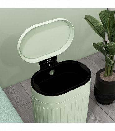 HOMCOM 20L Pedal Bin, Metal Kitchen Bin with Soft-close Lid, Light Green