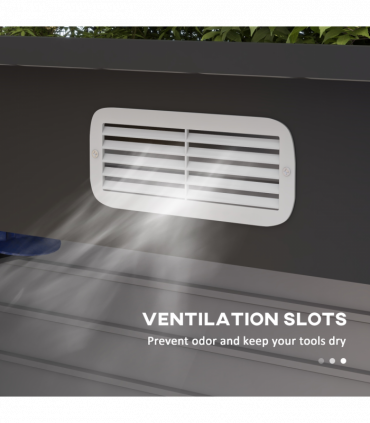 Outsunny 6.3 x 4.3FT Galvanised  Metal Garden Shed with Lockable Door, Grey