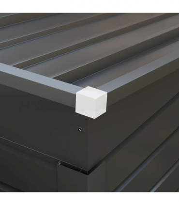 Outsunny 6.3 x 4.3FT Galvanised  Metal Garden Shed with Lockable Door, Grey