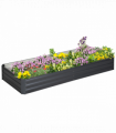 Outsunny Galvanised Raised Garden Bed Metal Planter Box with Open Bottom, Grey