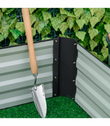 Outsunny Galvanised Raised Garden Bed Metal Planter Box with Open Bottom, Grey
