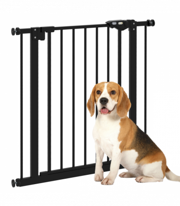 PawHut Adjustable Safety Gate w/ 1 Extensions and Four Adjustable Screws, Black