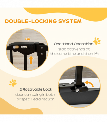 PawHut Adjustable Safety Gate w/ 1 Extensions and Four Adjustable Screws, Black