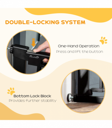 Pressure Fit Safety Gate for Doors Dog Gate Auto Close, 75-103 cm Black PawHut