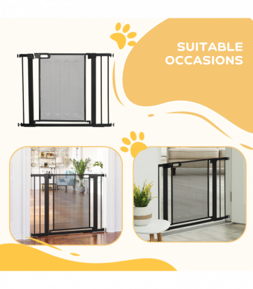 Pressure Fit Safety Gate for Doors Dog Gate Auto Close, 75-103 cm Black PawHut