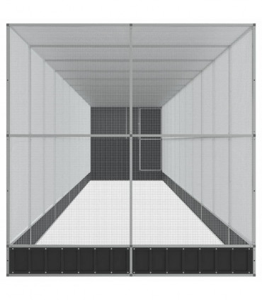 vidaXL Aviary with Extension Silver 1244x203x216 cm Steel