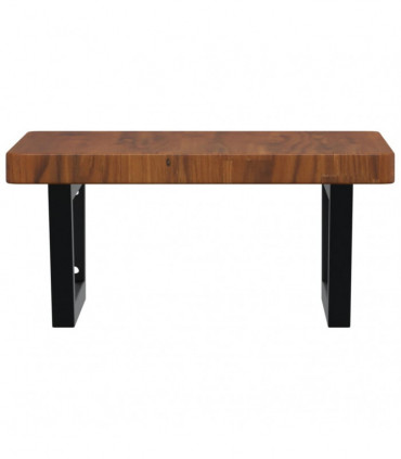 vidaXL Basin Shelf Wall Mounted Steel and Solid Wood Oak