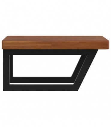 vidaXL Basin Shelf Wall Mounted Steel and Solid Wood Oak