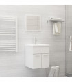 vidaXL Bathroom Furniture Set High Gloss White Engineered Wood