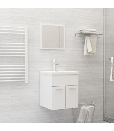 vidaXL Bathroom Furniture Set White Engineered Wood